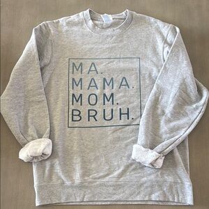 Port and Company Gray Sweatshirt with Blue Text